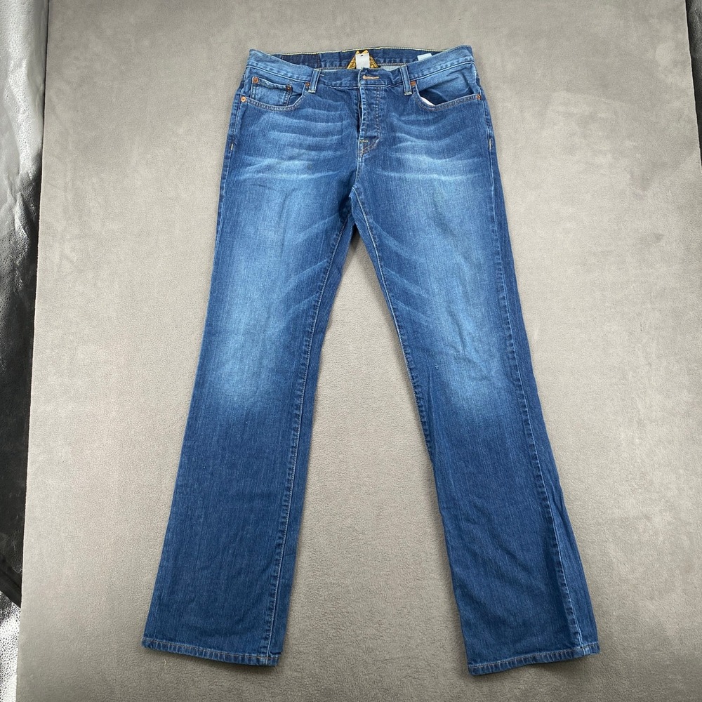 Lucky Brand 121 Heritage Slim Bootleg Jeans Mens 33 Long Inseam Blue VTG Y2K